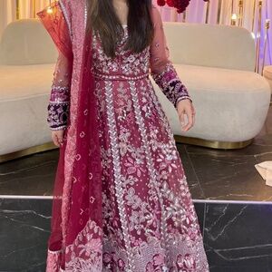 Pink and Purple Kurti with Lehnga